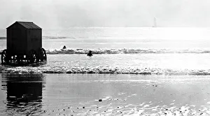 A bathing machine, Victorian period