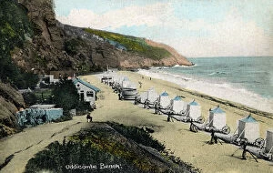 Coastline Collection: Bathing Machines on the sand at Oddicombe Beach