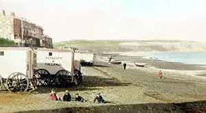 Southcott Prints: Bathing machines, Sandown Bay, Isle of Wight