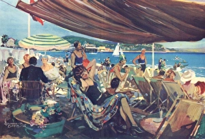 Images Dated 17th April 2012: The Bathing Plage at Nice by Howard K. Elcock