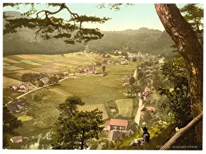 Baths of Oybin (i. e. Kurort Oybin) from the mountains and O