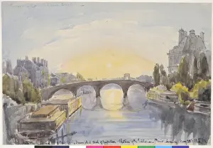 Tuileries Prints: Baths on the Seine, Port Royal, Triumphal Arch of Napoleon