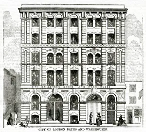 Images Dated 22nd August 2018: Baths and washhouses in Golden Lane, London 1865