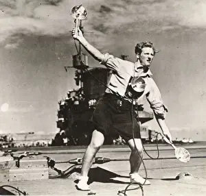 Illustrious Prints: A Batsman on HMS Illustrious, c 1944