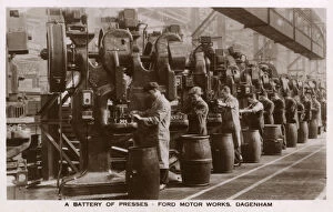 Pressing Gallery: Battery of metal Presses at Ford Motor Works, Dagenham