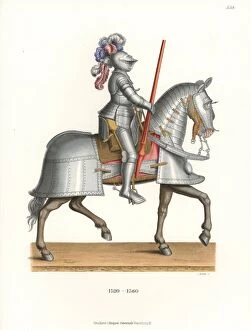 Barding Collection: Full battle armor for knight and horse, mid 16th century