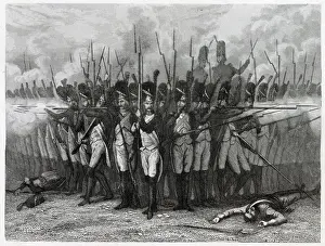 1808 Prints: At the battle of BAYLEN (Peninsula War) the French form a square