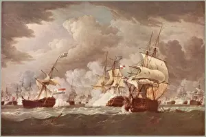 Revolutionary Prints: BATTLE OF CAMPERDOWN Duncan defeats a Dutch fleet on its way to help the French who plan