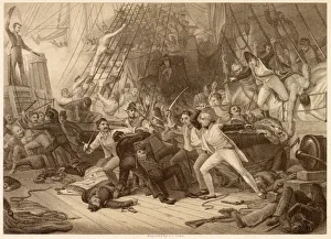 BATTLE OF CAPE ST VINCENT Nelson boards and takes the Spanish vessel San Josef' BATTLE OF CAPE ST VINCENT Nelson boards and takes the Spanish vessel San Josef'