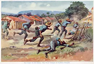 Positions Prints: BATTLE OF EL CANEY Americans under General Shafter overwhelm the Spanish positions at El