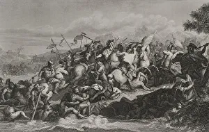 Battle of the Granicus (334 BC). 19th-century engraving