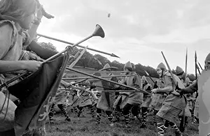 Spears Prints: Battle of Hastings re-enactment. With cross-gartered jeans and dyed sackcloth doublets