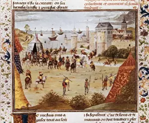 Chivalrous Prints: Battle. Illustration from Chroniques (15th