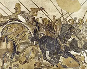 Darius Prints: The Battle of Issus. 1st c. Detail: Darius III