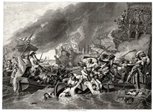 1692 Prints: The Battle of La Hogue (Hougue), 1692