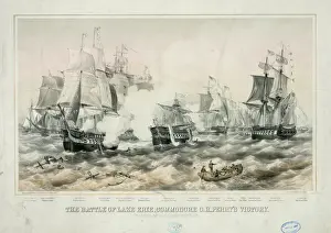 Victory Prints: The Battle of Lake Erie, Commodore O. H. Perrys victory