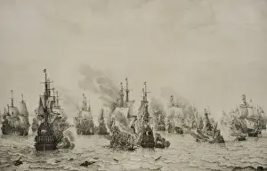 Amsterdam Prints: The Battle of Livorno (Leghorn), c. 1659, by Willem van de Ve