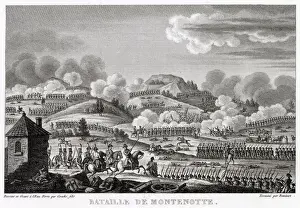 1796 Prints: At the battle of MONTENOTTE the French under Napoleon defeat the Austrians under Beaulieu