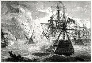 Explosion Gallery: Battle of Navarino, Greek War of Independence, 20 October 1827, Navarino Bay (Pylos)