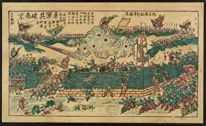 Battle scene - soldiers storming a fort, engaging troops def