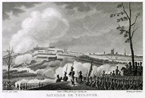 Toulouse Prints: At the battle of TOULOUSE, the British under Wellington defeat the French under Soult