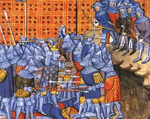 Aquitaine Gallery: Battle of Tours or Battle of Poitiers. Octuber 732. Miniatur