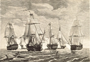 Trafalgar Collection: Battle of Trafalgar (October 21st, 1805). The
