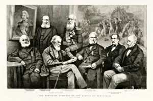 Images Dated 28th January 2020: BATTLE OF TRAFALGAR Surviving veterans meet after 74 years ! Date: 1805 - 1879