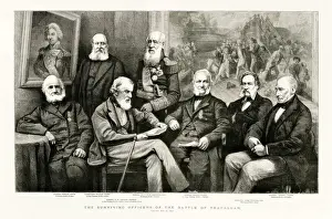 Veterans Prints: BATTLE OF TRAFALGAR Surviving veterans meet after 74 years ! Date: 1805 - 1879