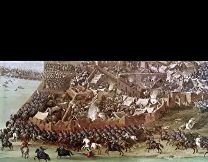 Siege Prints: Battle of Turin, 1706. Painting by Joseph Parrocel (1646-170
