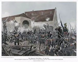 Sainte Prints: Battle of Waterloo, fighting at La Haye-Sainte, 1815