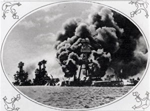 Virginia Collection: Three Battleships Hit in Pearl Harbour