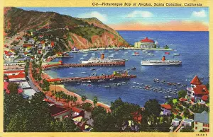 Casino Prints: Bay of Avalon, Santa Catalina Island, California, USA