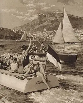 Azur Prints: In the bay at Monte Carlo by Matania