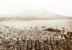 Bay of Naples and Vesuvius, Italy, Victorian period