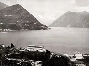 Lugano Prints: Bay of Porlezza, Lake Lugano, Italy