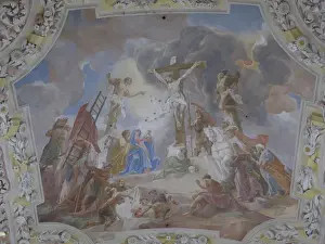 Bayern Prints: Bayern, Vilgertshofen Church of pilgrimage - painted ceiling