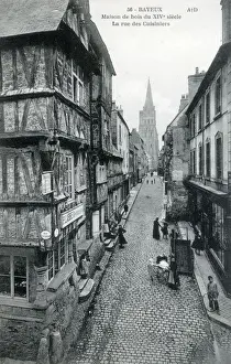 Half Timbered Prints: Bayeux, Normandy, France - 14th century wooden house