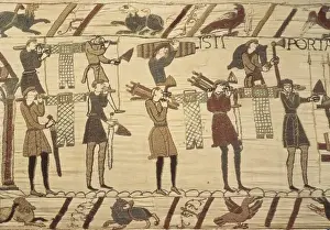Bayeux Prints: Bayeux Tapestry. 1066-1077. Ttransport of weapon