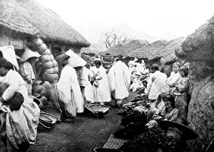 Korean Prints: The Bazaar, Jusan, South Korea, early 1900s
