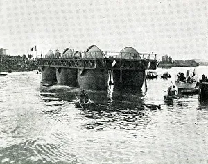 Afloat Prints: Bazin's Roller Boat Steamer on the River Seine, France