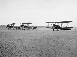 BE2C biplanes on an airfield, Middle East, WW1