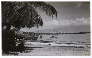Domingo Prints: Beach at Barahona, Dominican Republic, West Indies