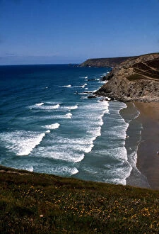 Beach and Cliffs at Porthtowan, Cornwall