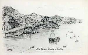 Combe Prints: The Beach, Combe Martin, Devon