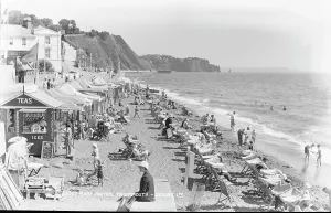 Teignmouth Prints: Beach Day at East Sands, Teignmouth