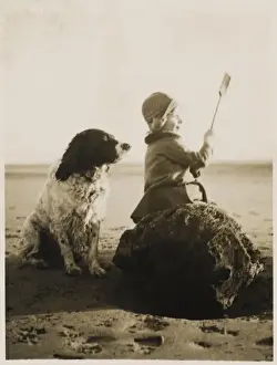 One the Beach with Dog
