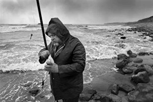 Images Dated 2nd July 2019: Beach fisherman, Col Huw Bay, Llantwit Major, Glamorgan