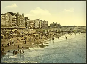 Ostend Prints: The beach at high water, Ostend, Belgium