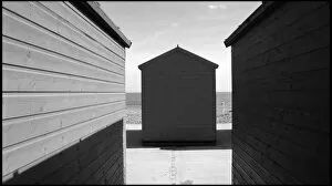 Images Dated 26th May 2007: Beach huts BW Hastings